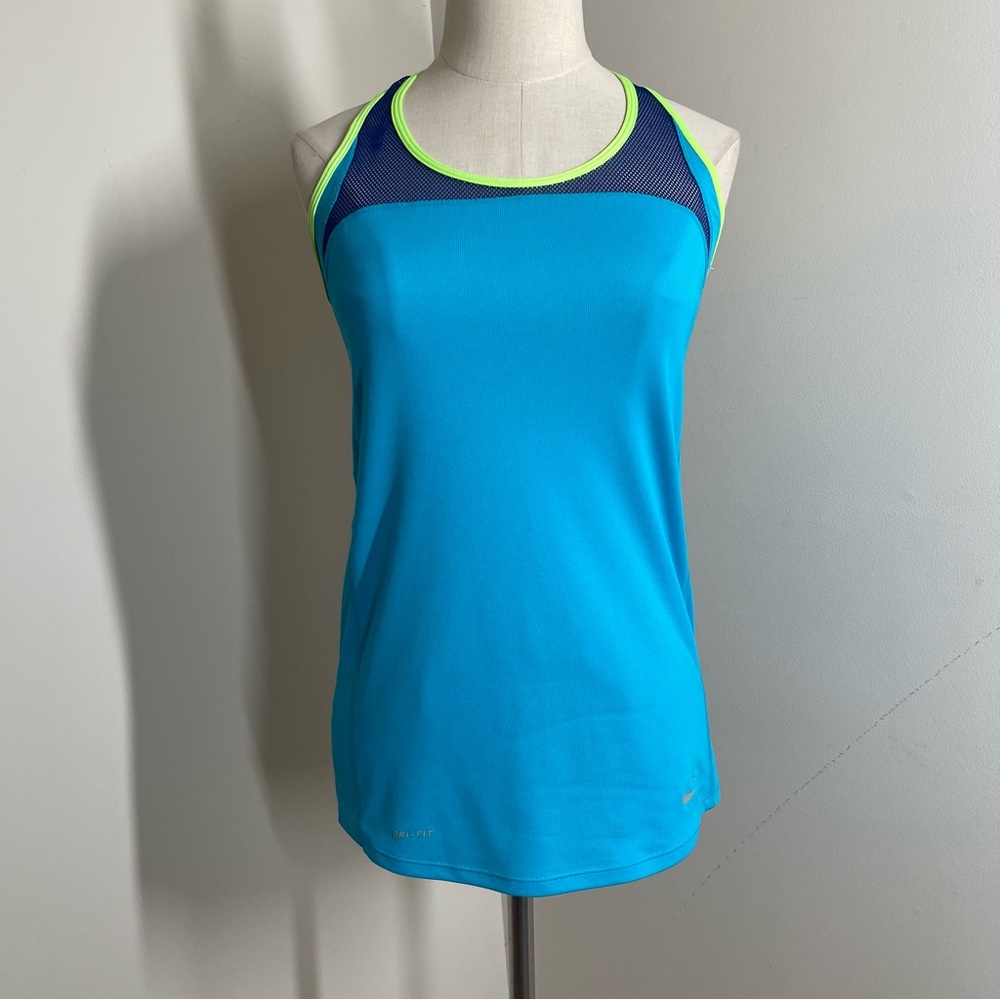Nike Women’s Dri-Fit Blue Built-In Bra - SZ XS - Workout Racerback Tank Top